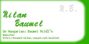 milan baumel business card